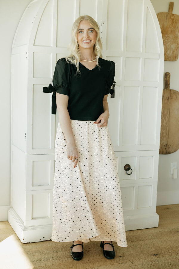 Laine Skirt-Ivory Dot