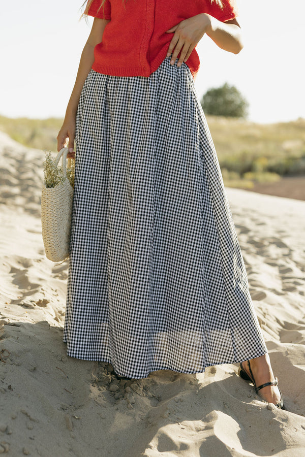 Nellie Skirt-Black Gingham