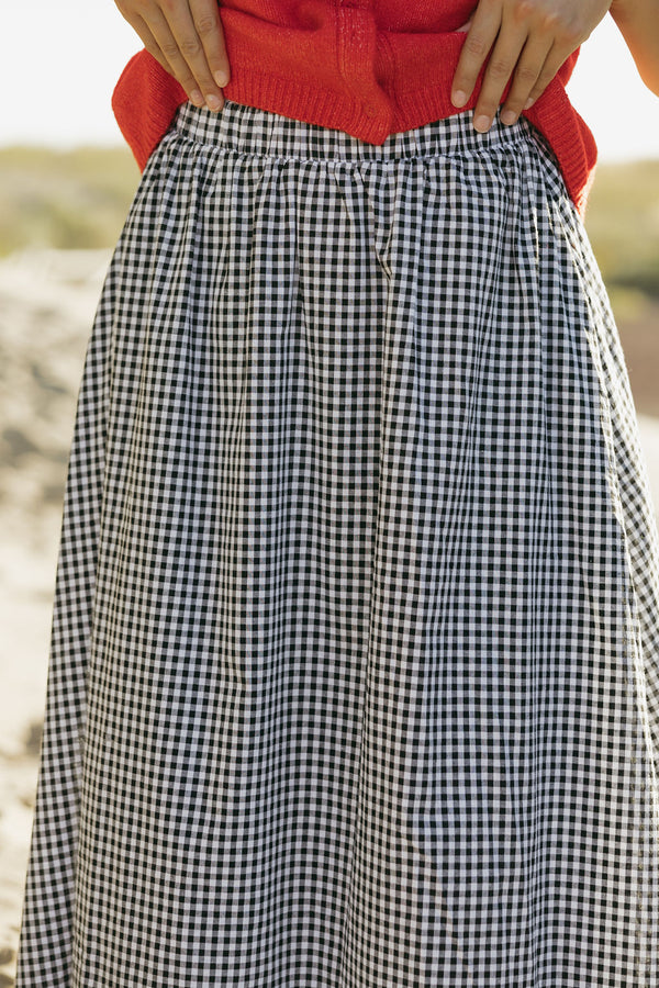 Nellie Skirt-Black Gingham