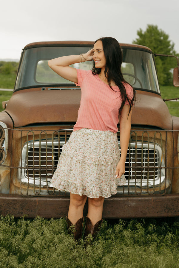 Indiana Skirt-White Floral