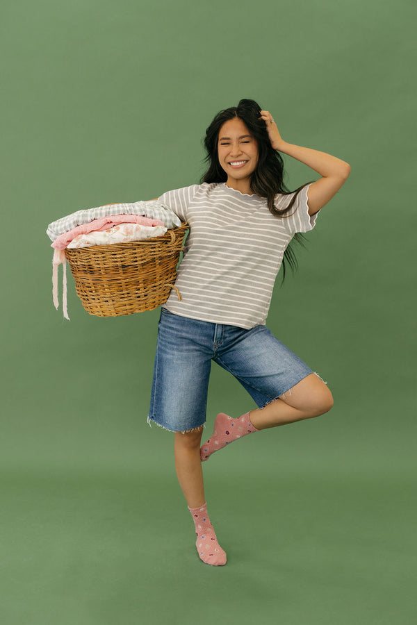 Mindi Top-Grey/Ivory