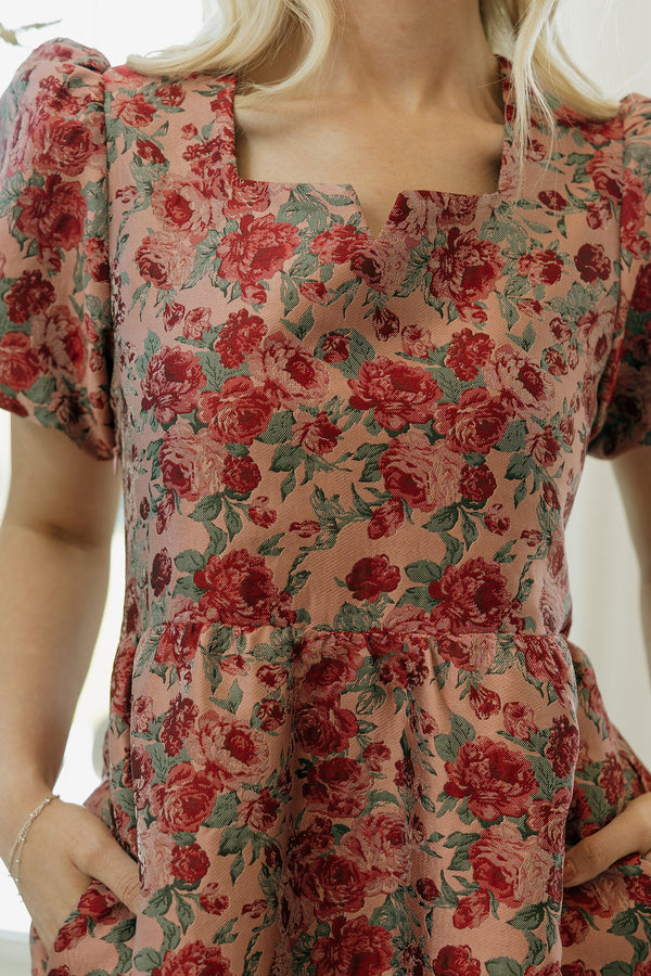 Smitten Dress-Mauve Floral