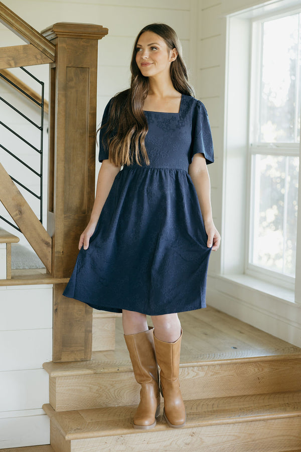 Brinley Dress-Navy Floral