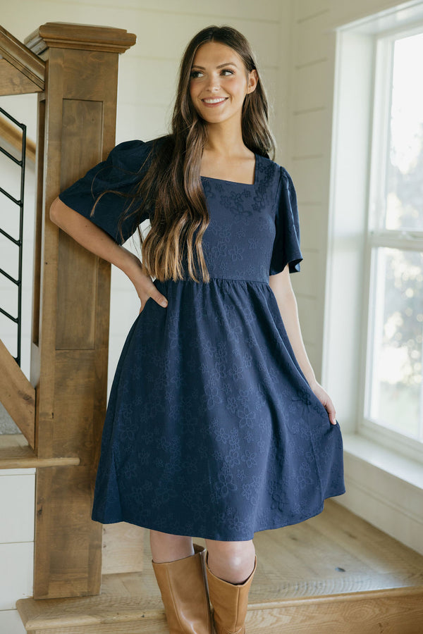 Brinley Dress-Navy Floral