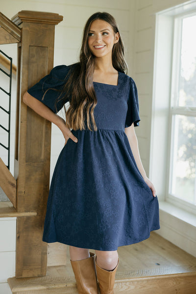 Brinley Dress-Navy Floral