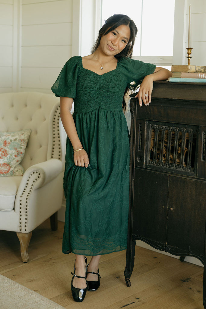 Margaret Dress-Hunter Green Love Olive Co Margaret Dress-Hunter Green Love Olive Co