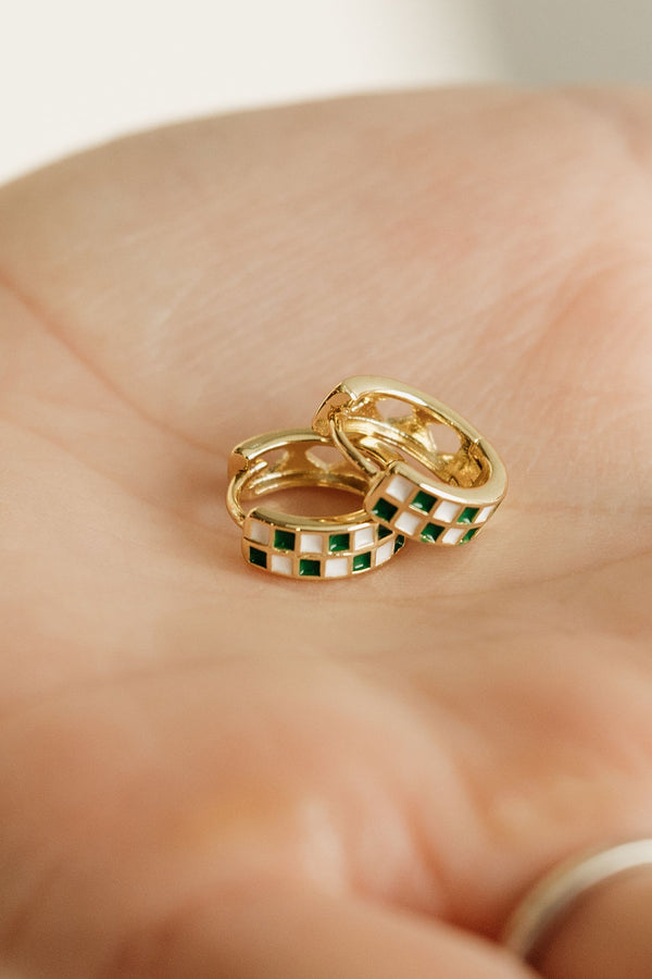 Stevie Earrings Green-24K Gold Filled