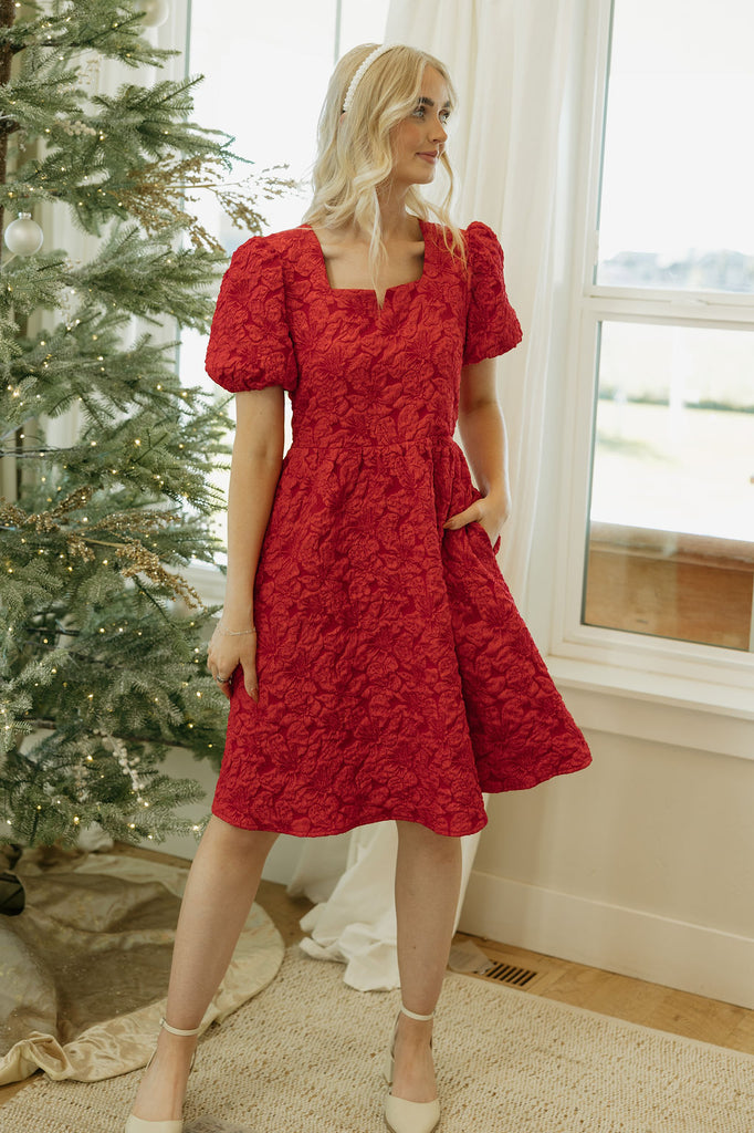 Smitten Dress-Red