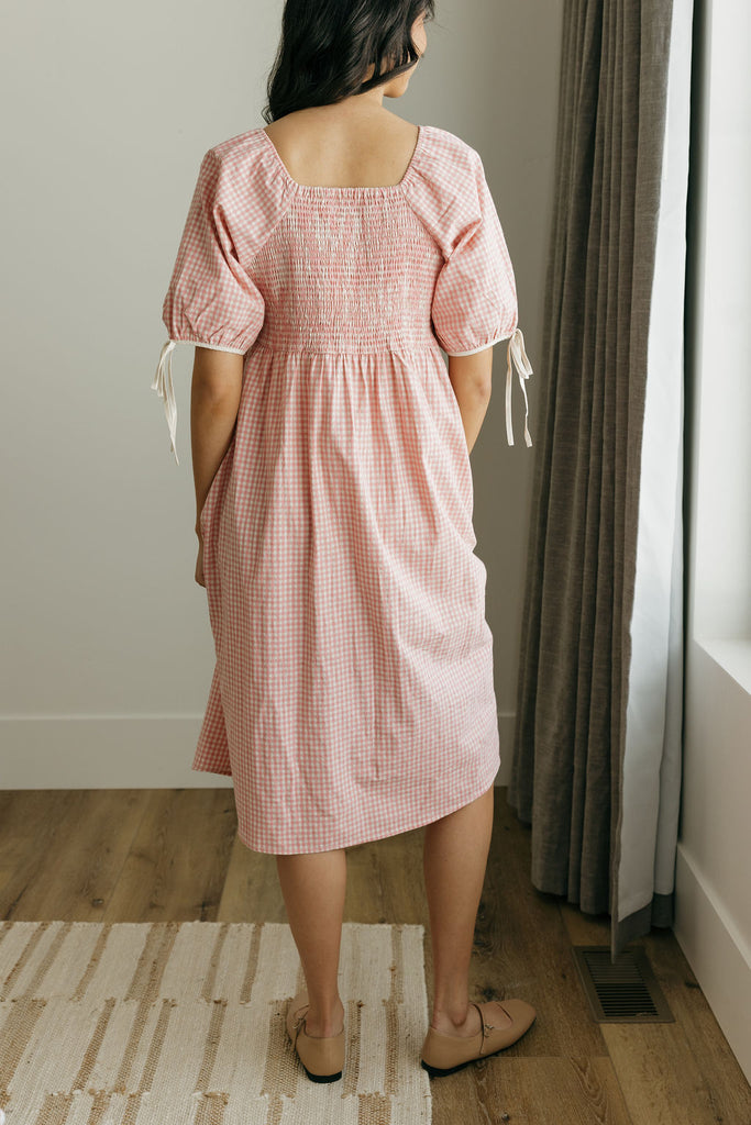 gingham dress pink Jensyn Dress-Pink Gingham – Love Olive Co