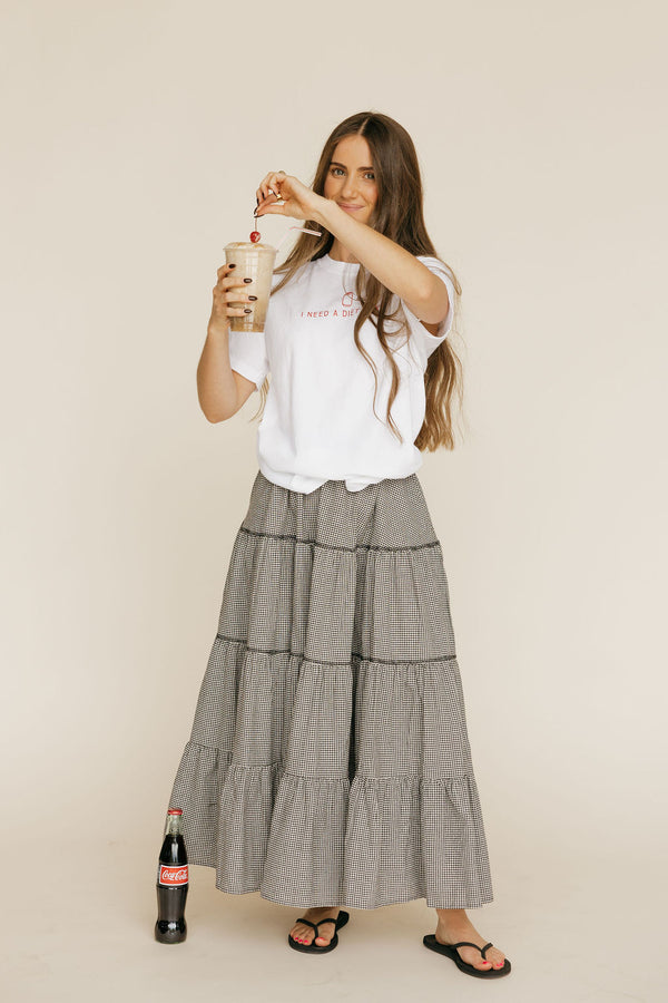 Zoey Skirt-Black Gingham
