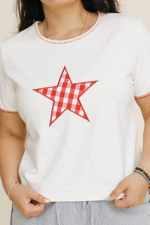 Little Miss Americana Tee-White