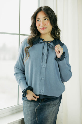 Marcie Cardigan-Dusty Blue