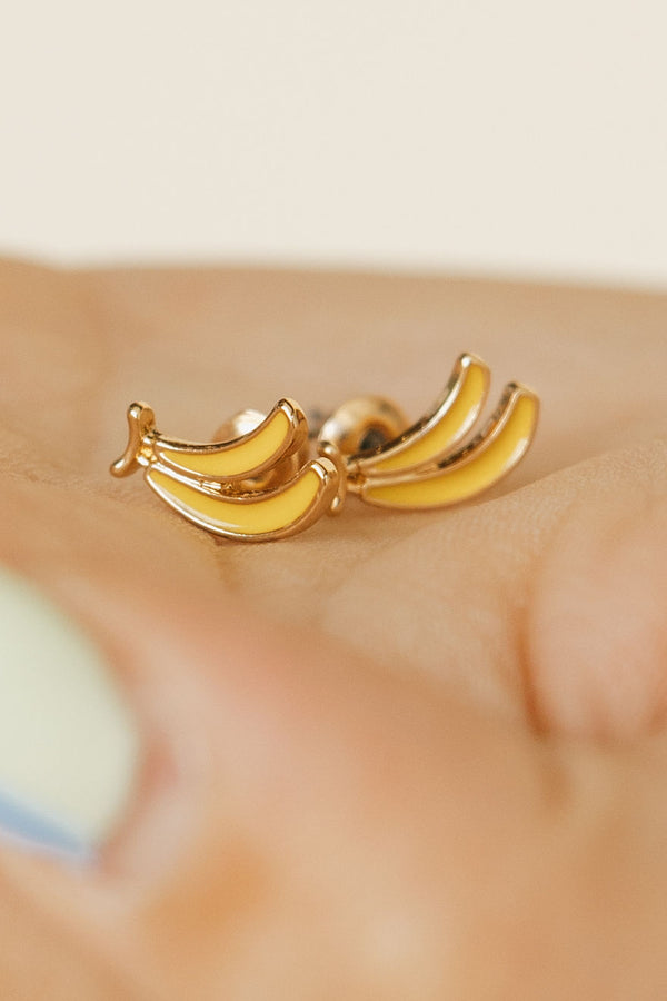 Banana Stud Earrings-Gold