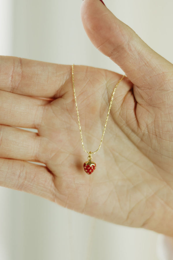 Strawberry Necklace-Gold