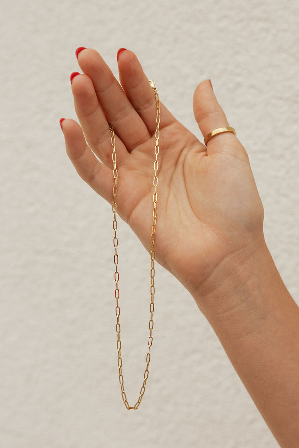 Penn Paperclip Chain Necklace-Gold