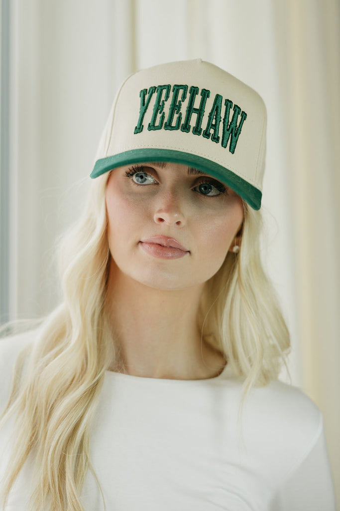 Yeehaw Trucker Hat-Dark Green