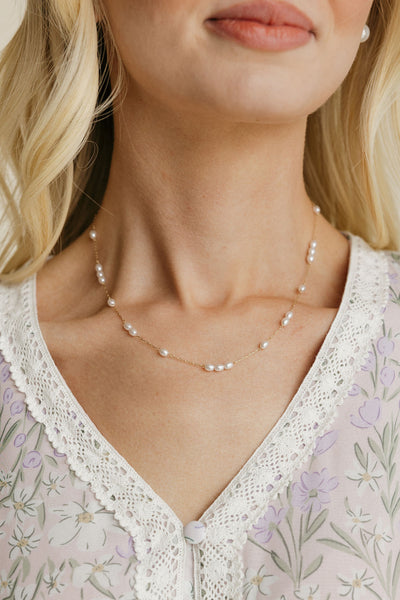 Persephone Pearl Necklace-Gold