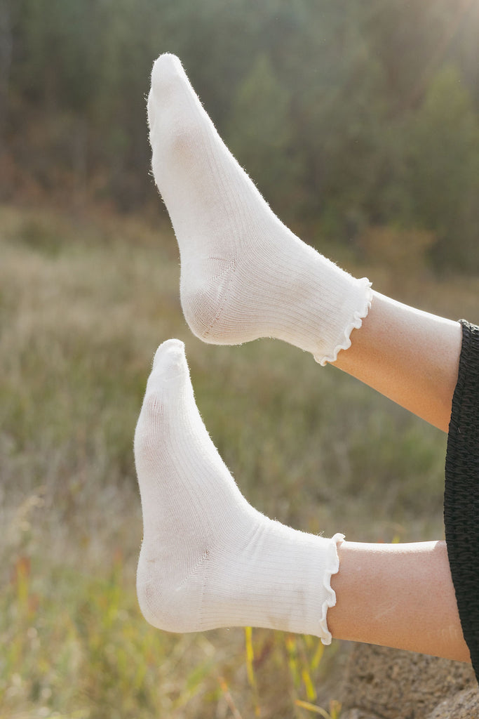 Rüschensocken-Weiß