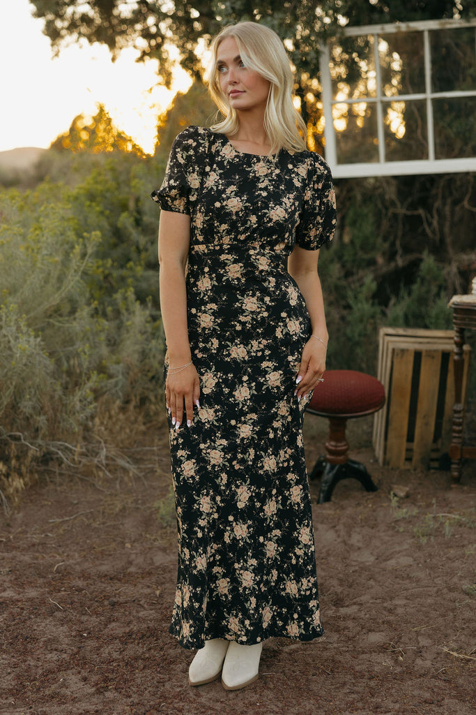 Celia Dress-Black Floral