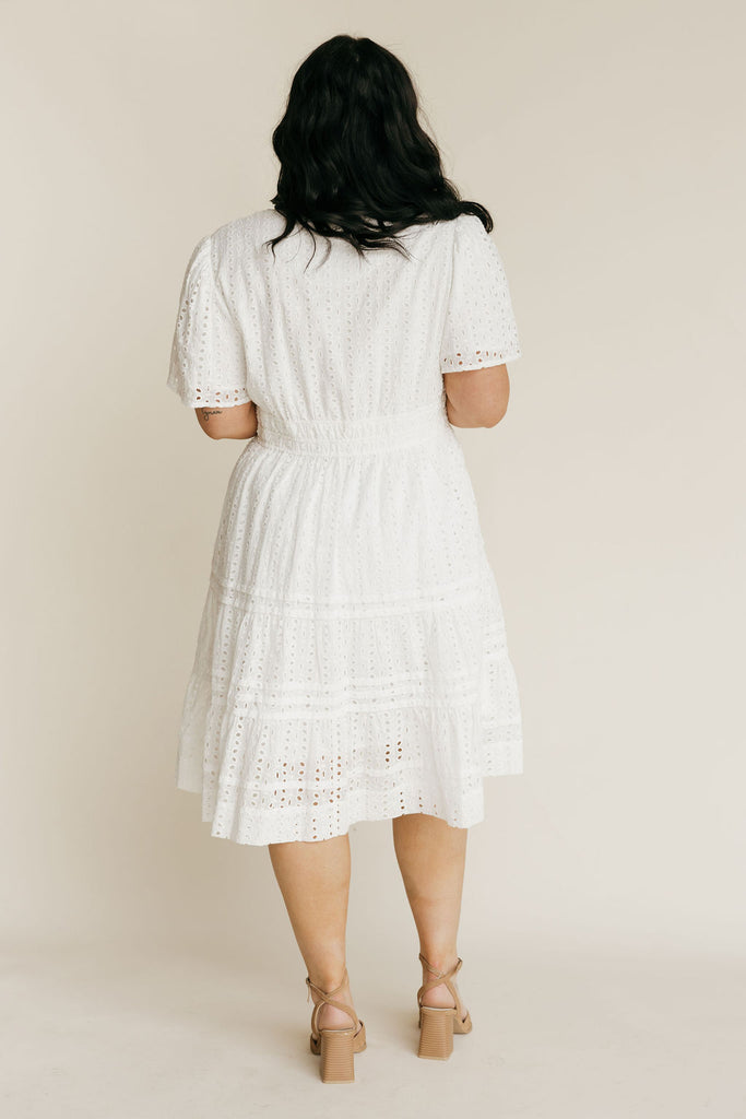 Caribbean Dress Knee Length-White Eyelet – Love Olive Co