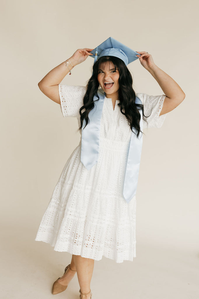 Caribbean Dress Knee Length-White Eyelet – Love Olive Co