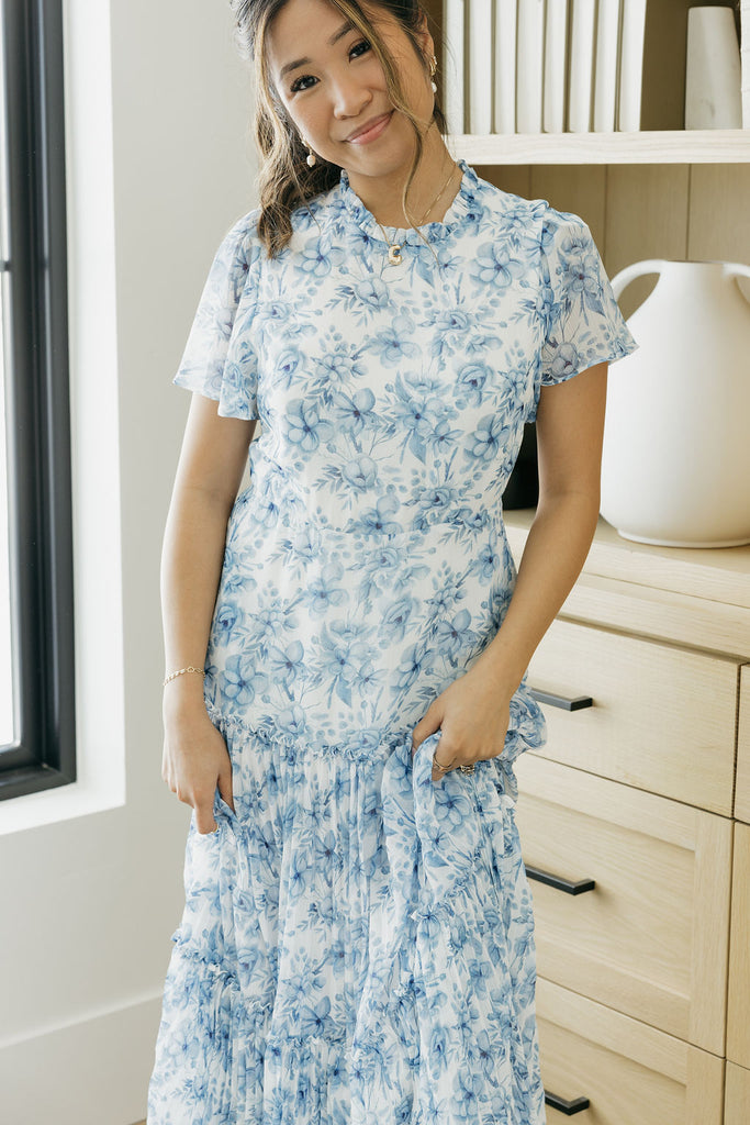 Rose Garden Dress-Blue Floral – Love Olive Co