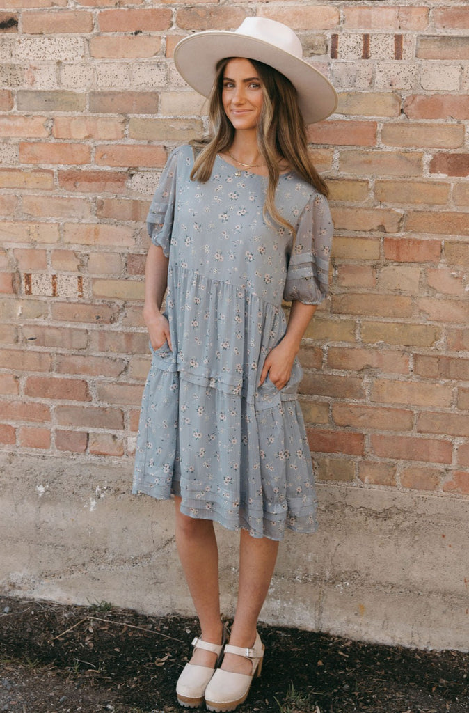 Jenifer Dress-Dusty Blue