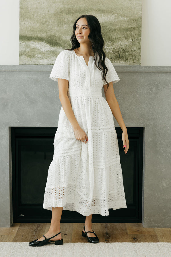 Caribbean Dress-White Eyelet