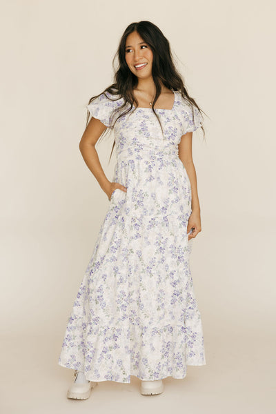 Hyacinth Dress-Purple Floral