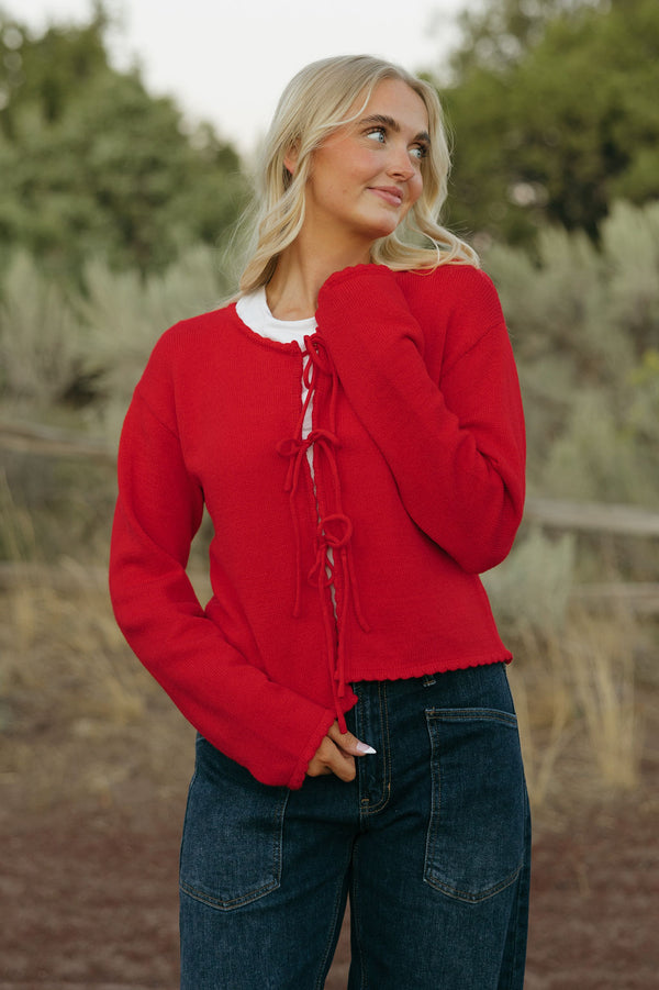 Ava Cardigan-Red