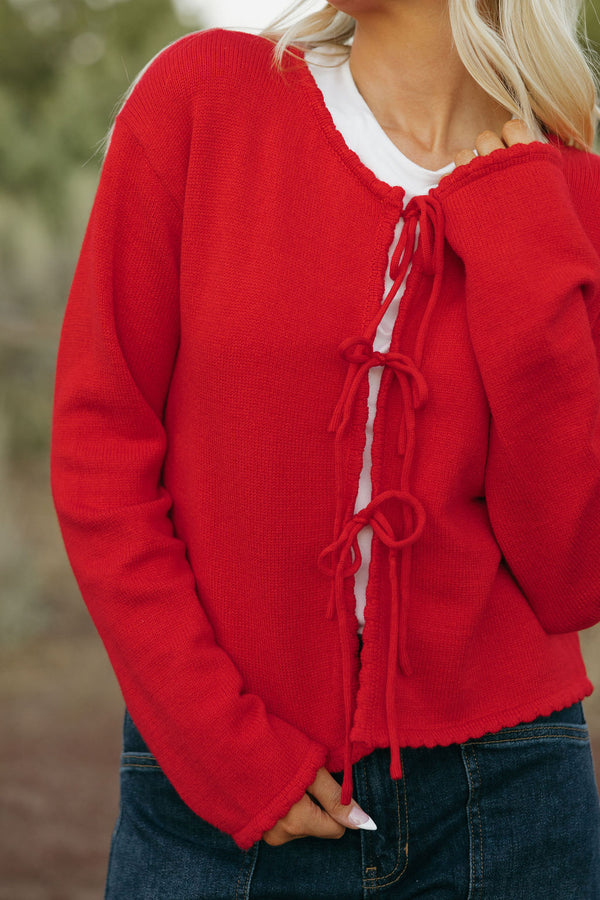 Ava Cardigan-Red