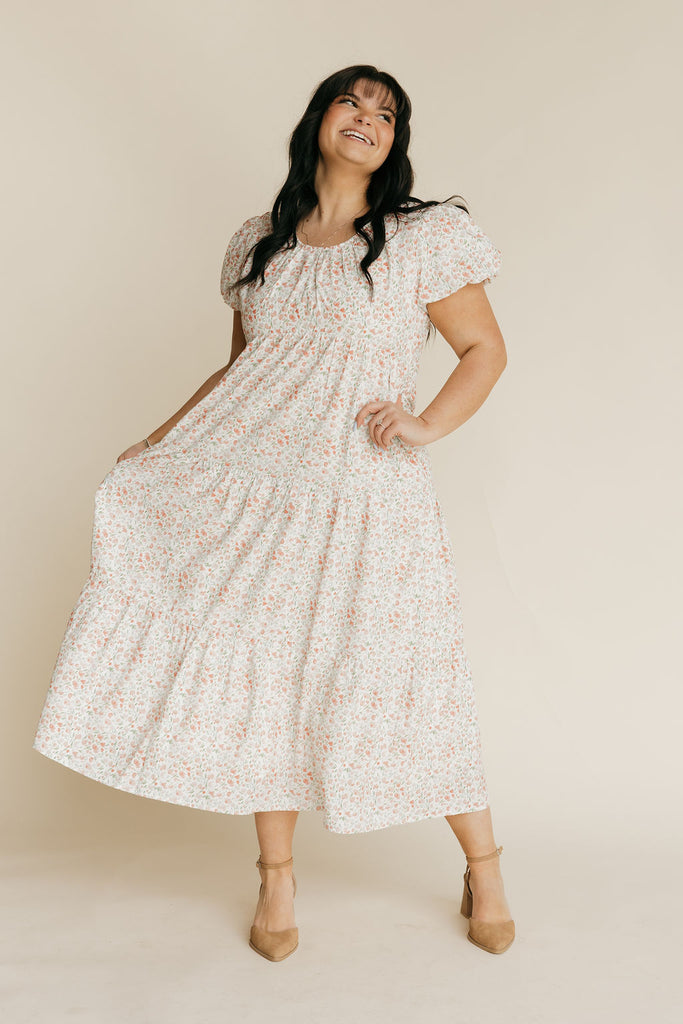 Kylie Dress-Ivory Floral Love Olive Co Kylie Dress-Ivory Floral Love Olive Co