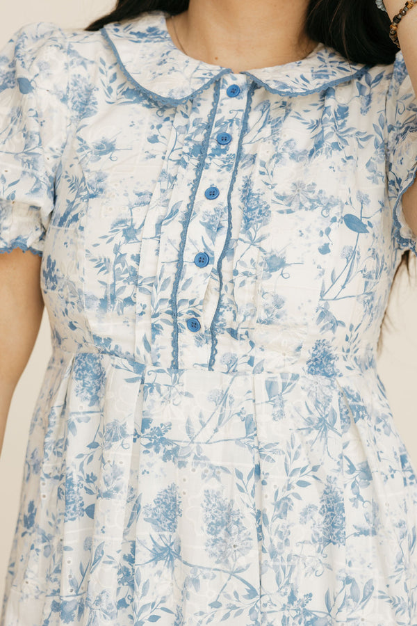Colette Dress-Blue Floral