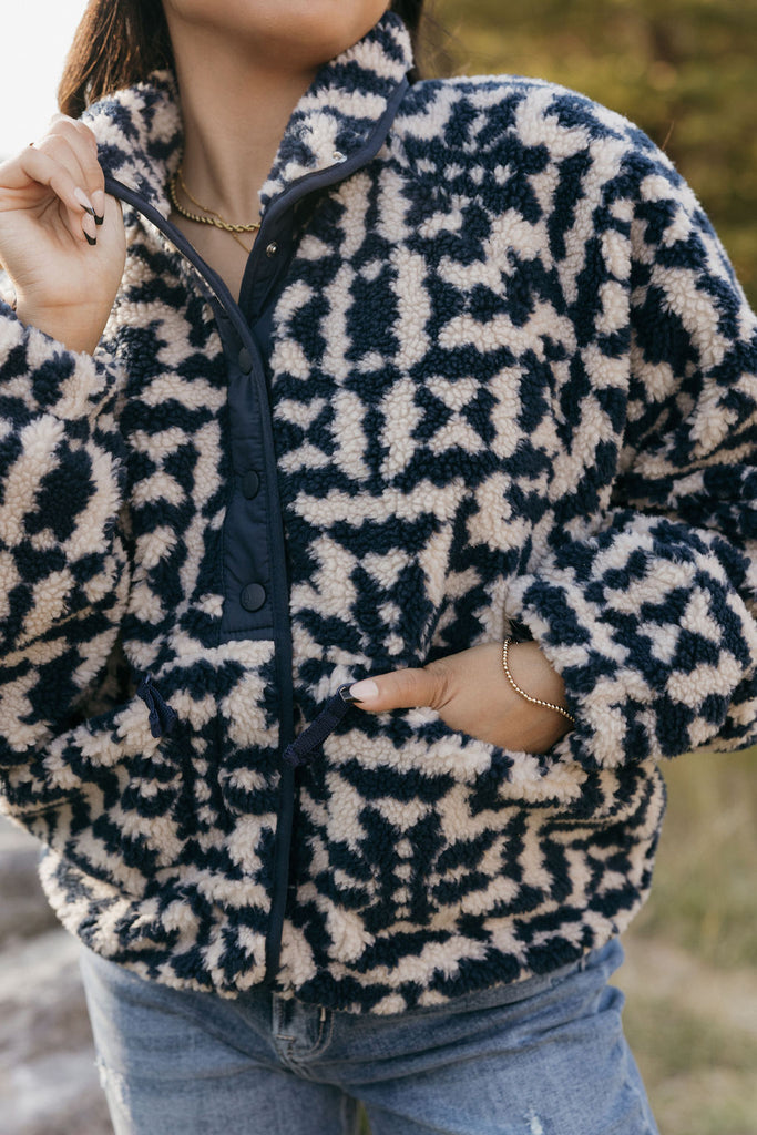 Free People Rocky Ridge Fleece-Midnight Navy Combo – Love Olive Co