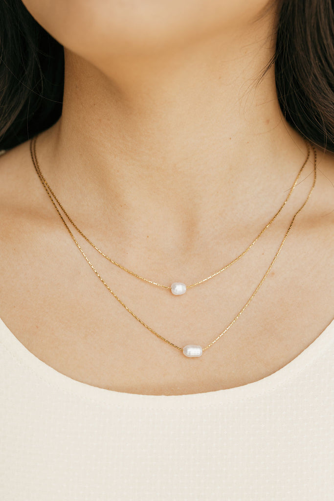 Celeste Pearl Necklace-Gold