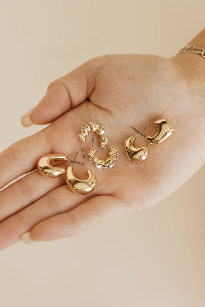 Bria Hoop Earring Set-Gold