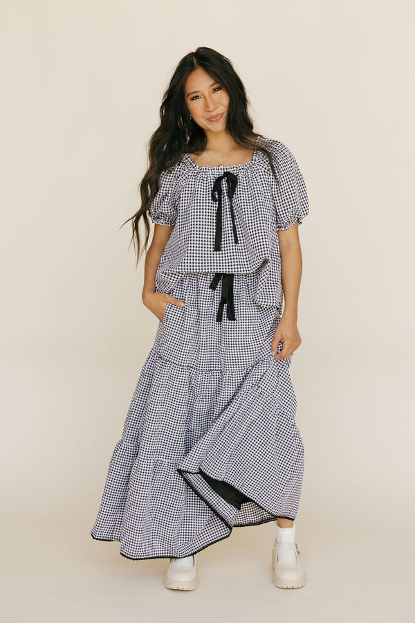 Betty Top-Black Gingham