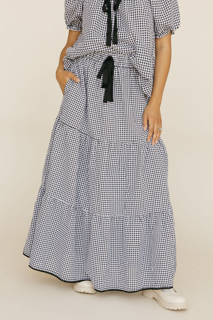 Betty Skirt-Black Gingham