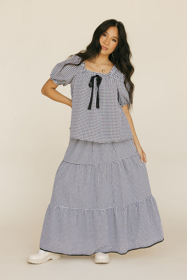 Betty Skirt-Black Gingham