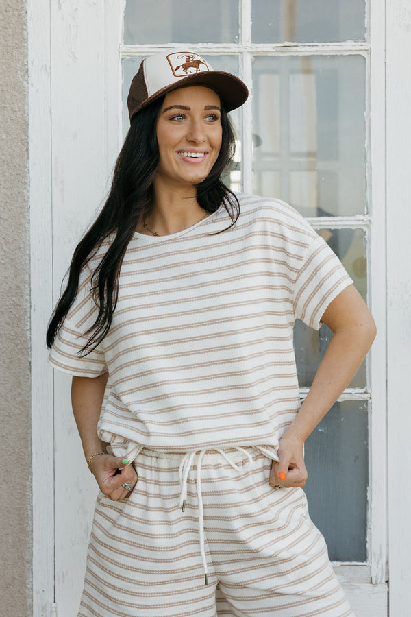 Corrie Top-Ivory/Taupe