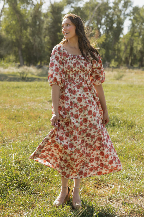 Kiera Dress-Red Floral