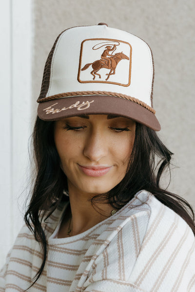 Howdy Trucker Hat-Brown