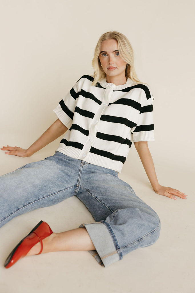 Aubrie Cardigan-White/Black