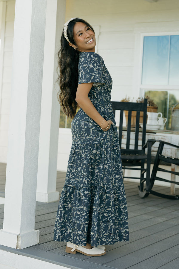 Caribbean Dress-Midnight Floral