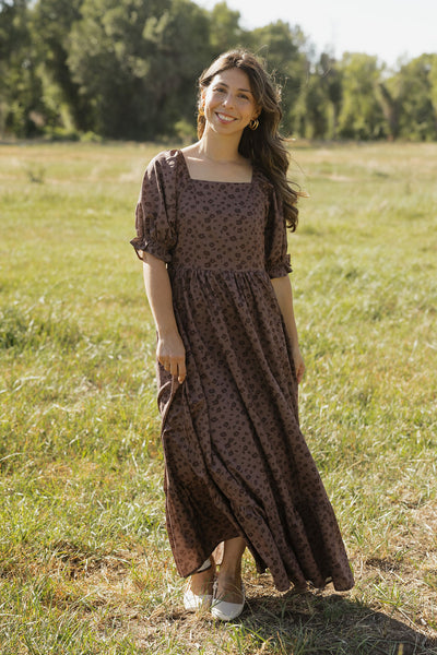 Adele Dress-Brown Floral