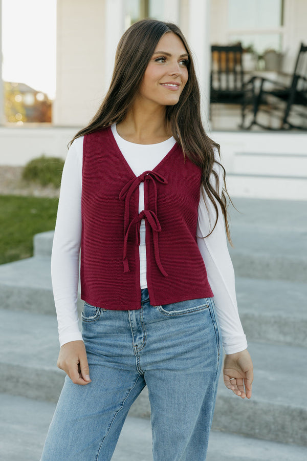 Lissa Vest-Maroon