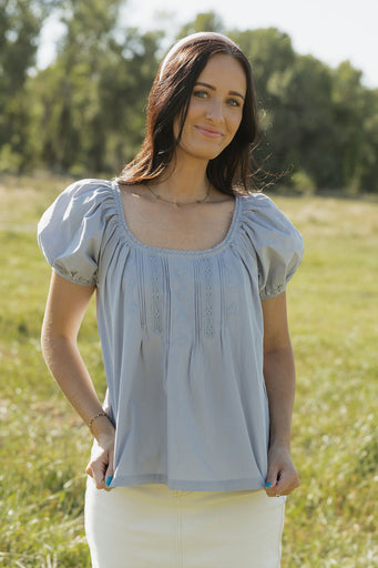 Ophelia Top-Dusty Blue