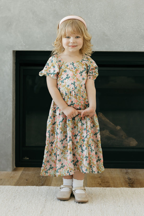 Little Girl's Jensyn Dress-Golden Floral