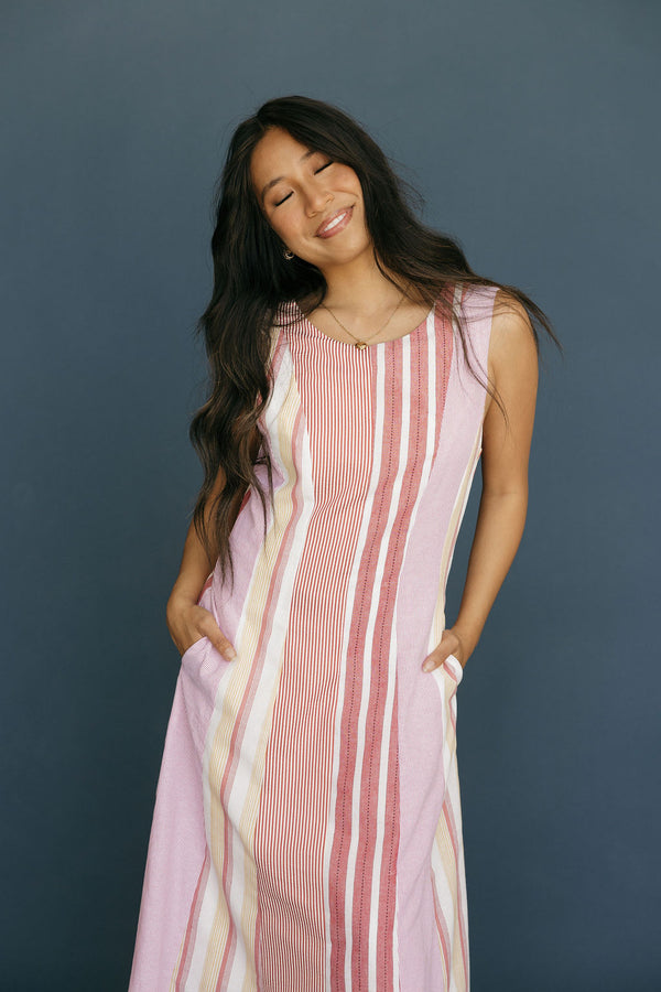 Milan Dress-Red Multi