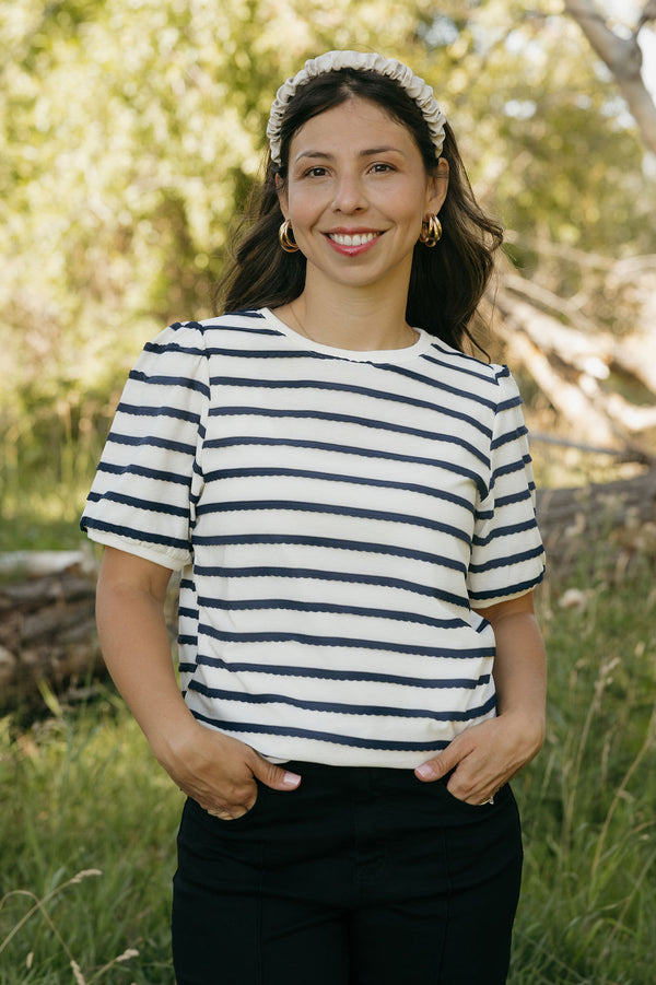 Kristin Top-Cream/Navy